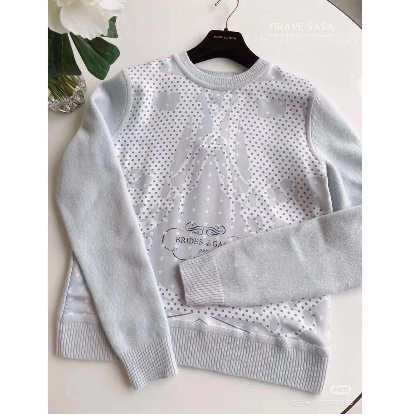 99新 Hermes/爱马仕 sf10098/爱马仕针织衫/38码(真丝羊绒)