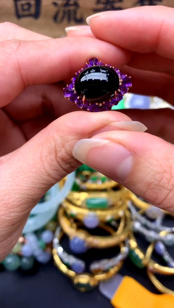 【闪购商品】翡翠戒指18K金镶嵌411-中国好珍宝