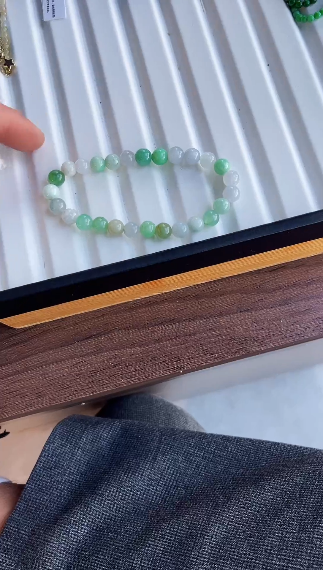散珠翡翠翡翠手串卡7   有瑕疵