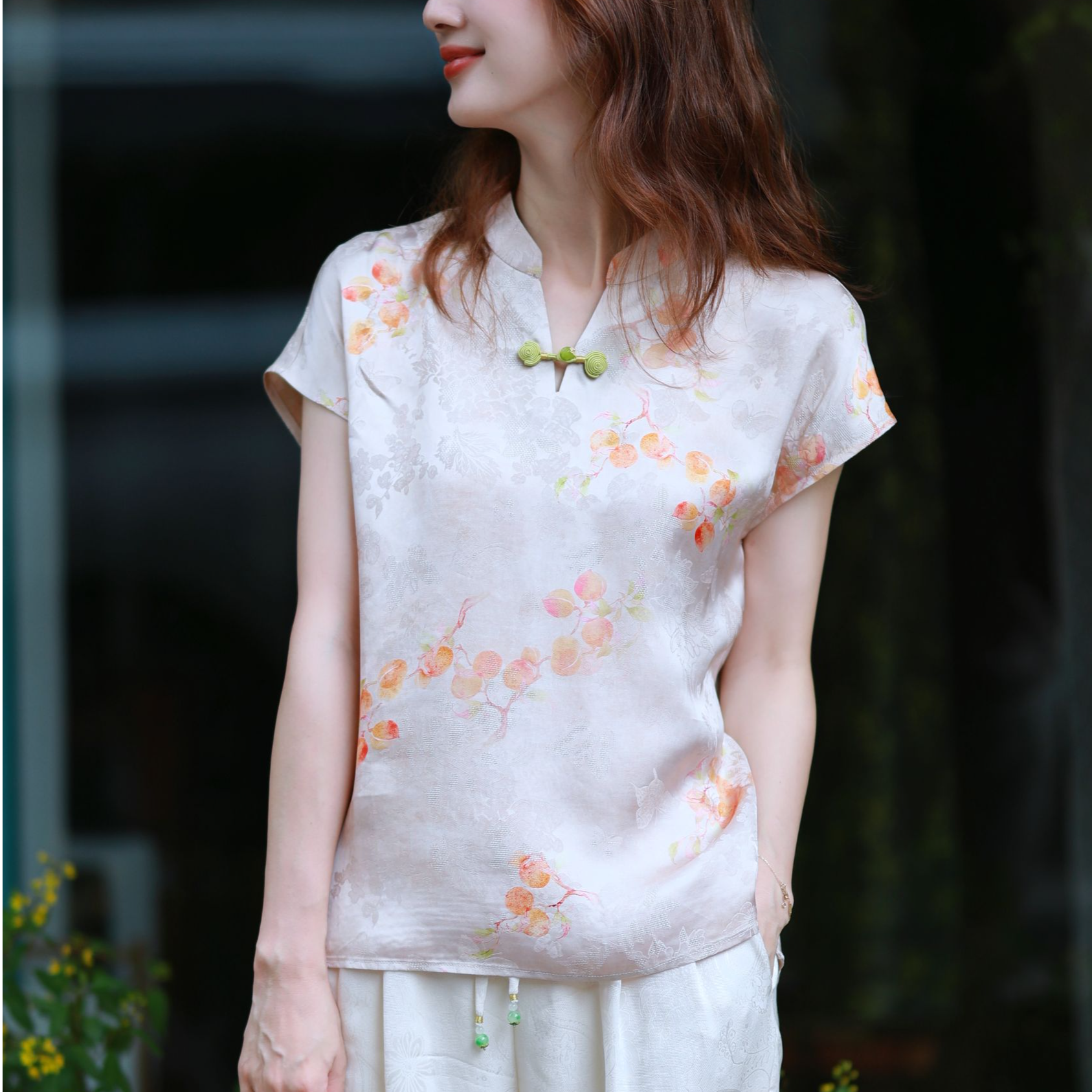 夏季新中式时尚百搭气质修身衬衫5658