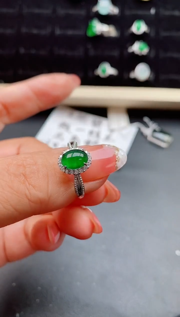 【闪购商品】翡翠戒指银S925镶嵌50850