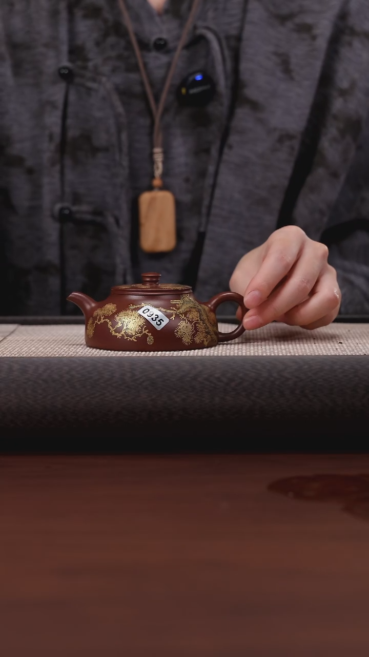 【闪购商品】紫砂茶壶935 金银错 曲壶 150cc
