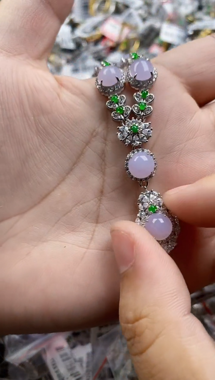 翡翠戒指银S925镶嵌7777     3