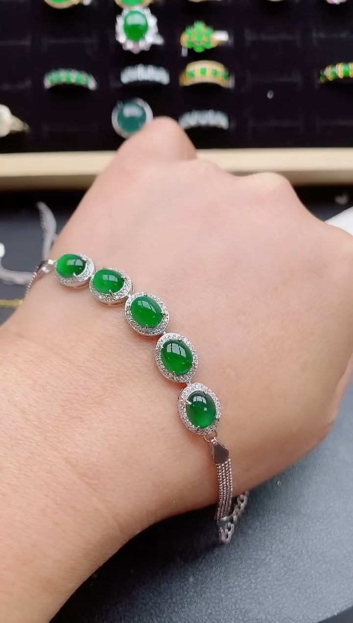 【闪购商品】翡翠手链银S925镶嵌123213