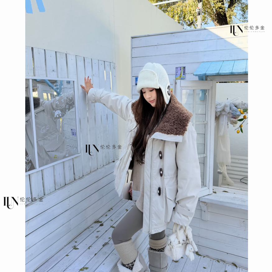 ENlun2025”罗马雪夜“冬季新款显瘦麂皮宽松老钱羊毛派克