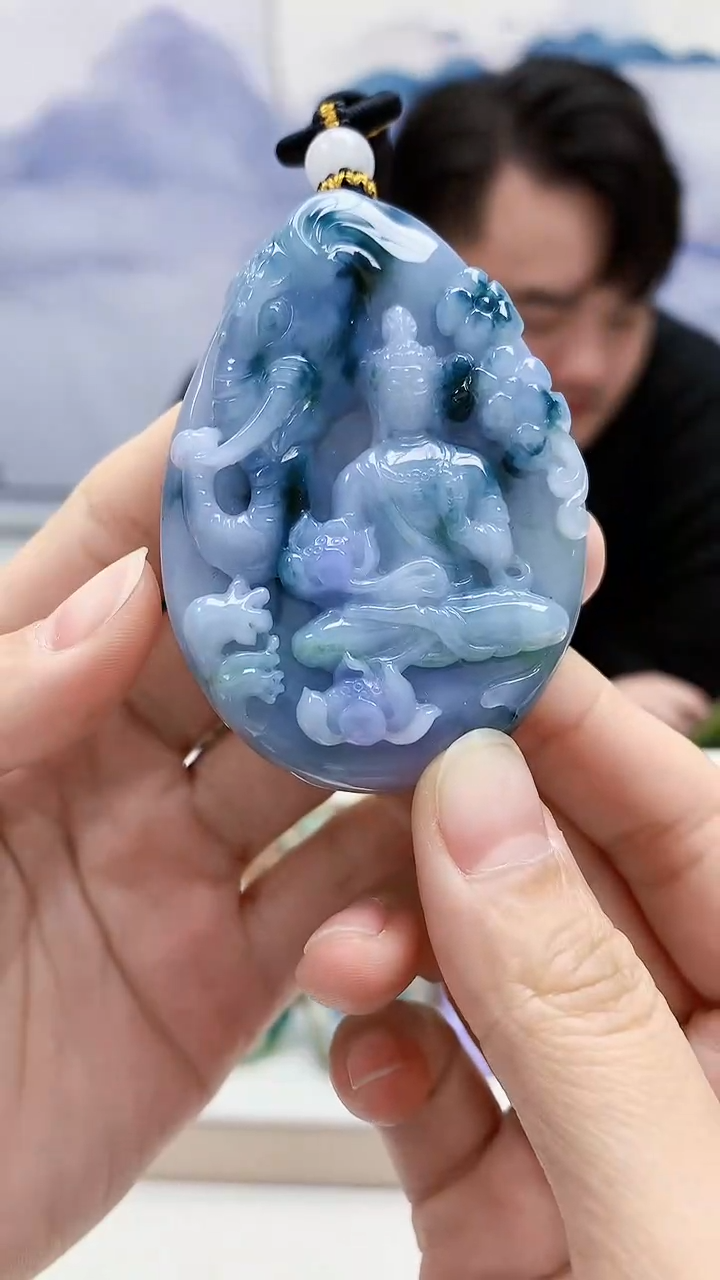 未镶嵌定制翡翠5060lr-毛货挂件3