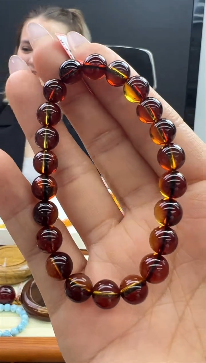 【闪购商品】琥珀手链未镶嵌92秒拍号