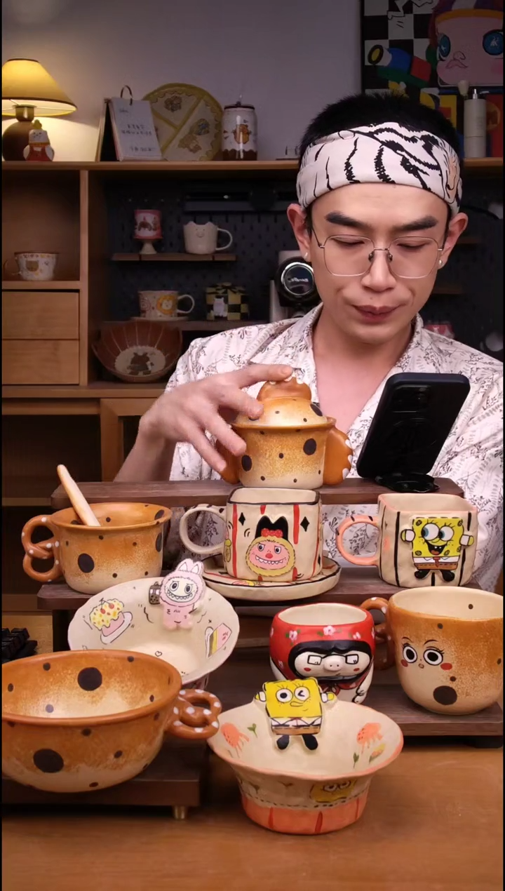 杯子景德镇可爱设计师款陶瓷