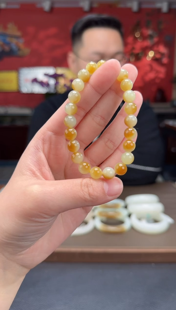 【闪购商品】和田玉手串未镶嵌且末糖白单圈手串