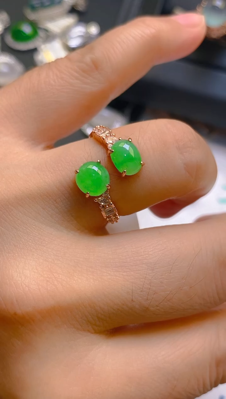 【闪购商品】翡翠耳饰银S925镶嵌天然A货翡翠1