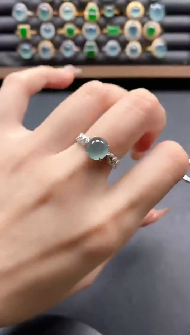 银S925镶嵌戒指翡翠5151-4