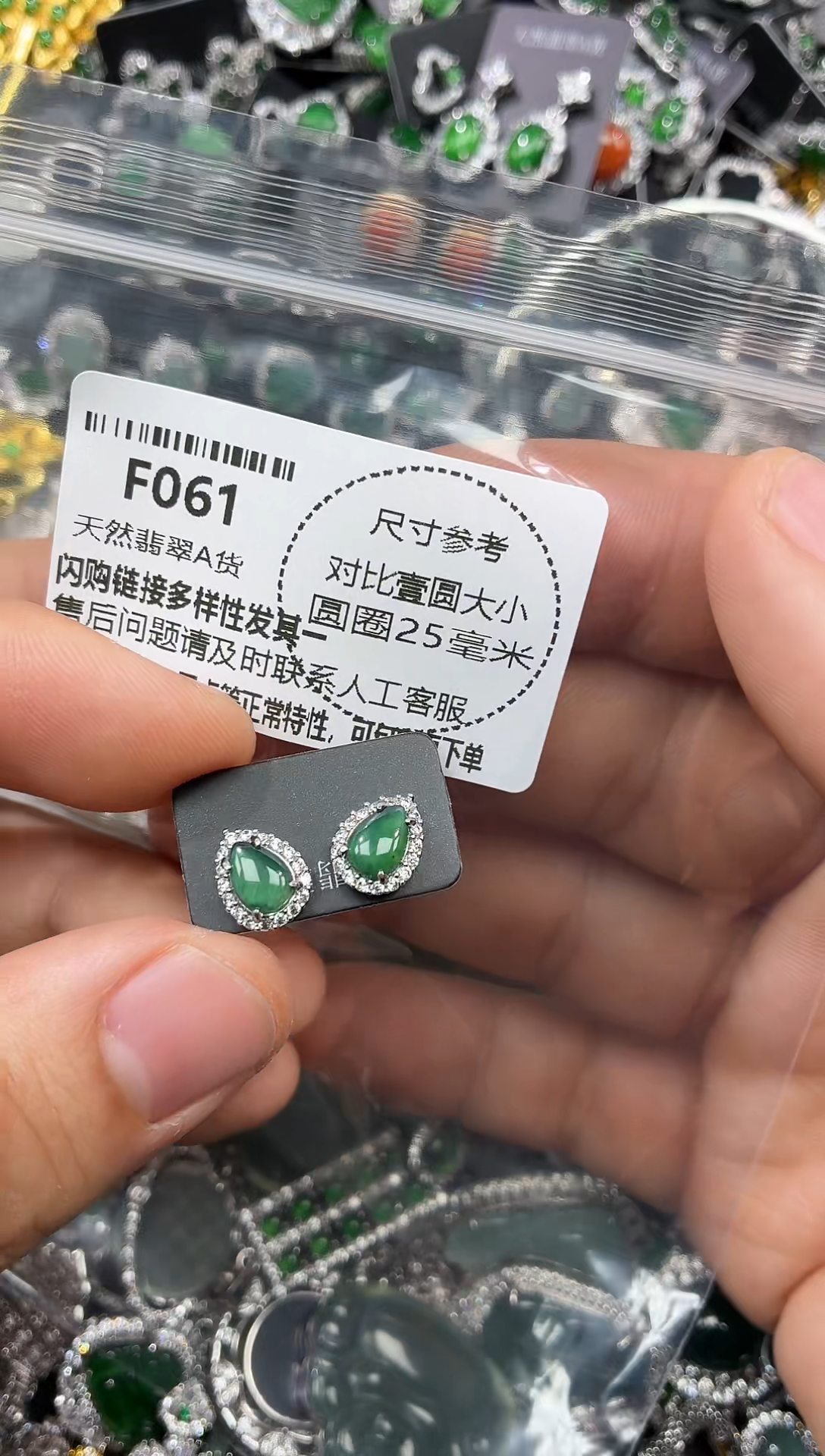 颈饰未镶嵌翡翠F061耳钉