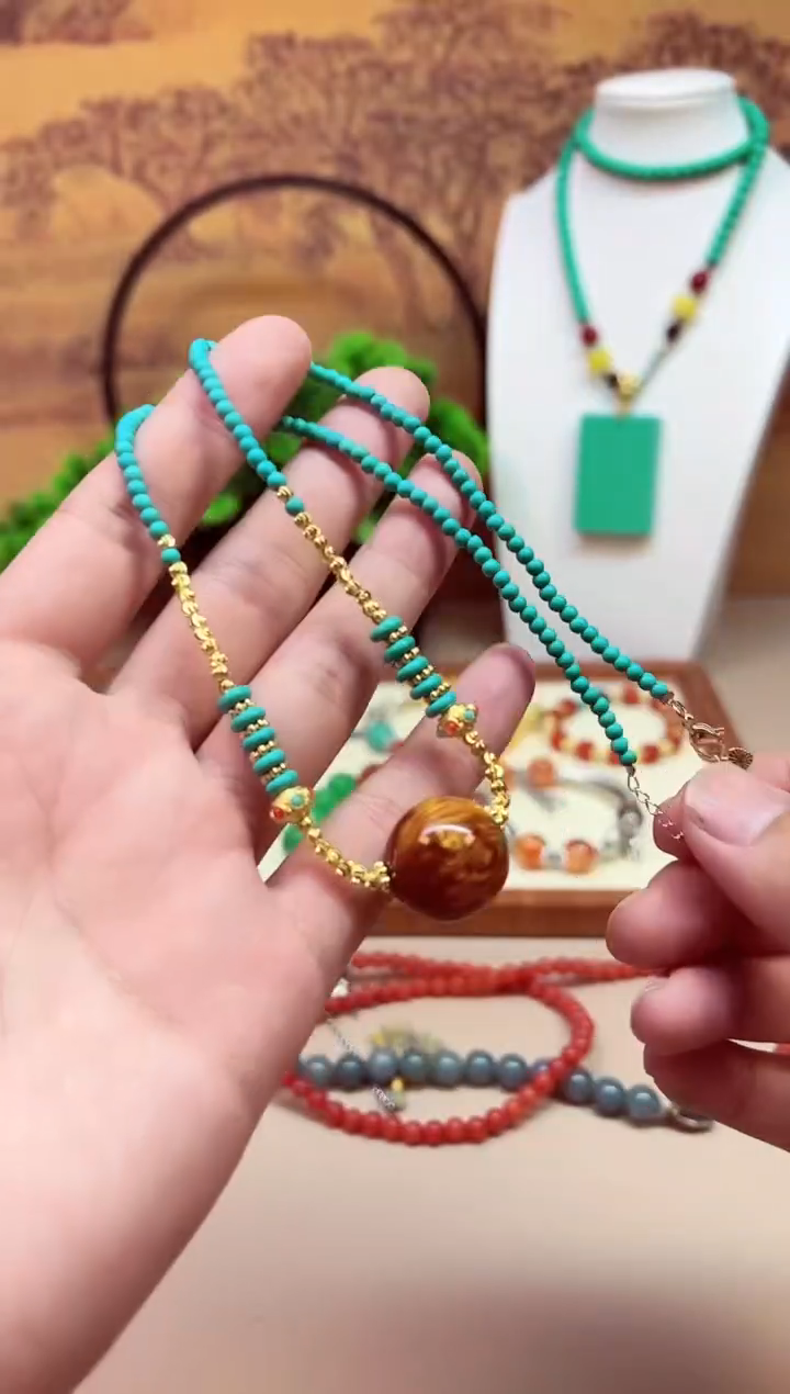 玛瑙/玉髓颈饰14K金镶嵌XXXXXXX