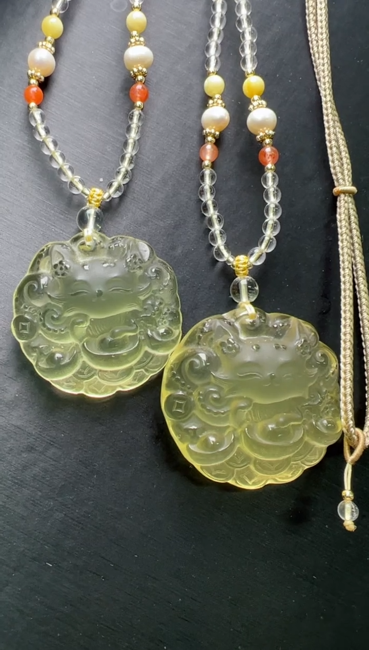 【闪购商品】水晶吊坠未镶嵌黄水晶狐狸吊坠 多样性发一JP38239