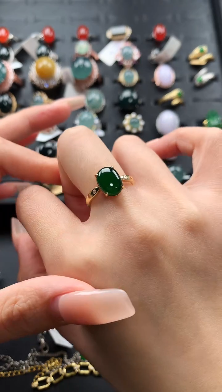 【闪购商品】翡翠戒指银S925镶嵌8765865875