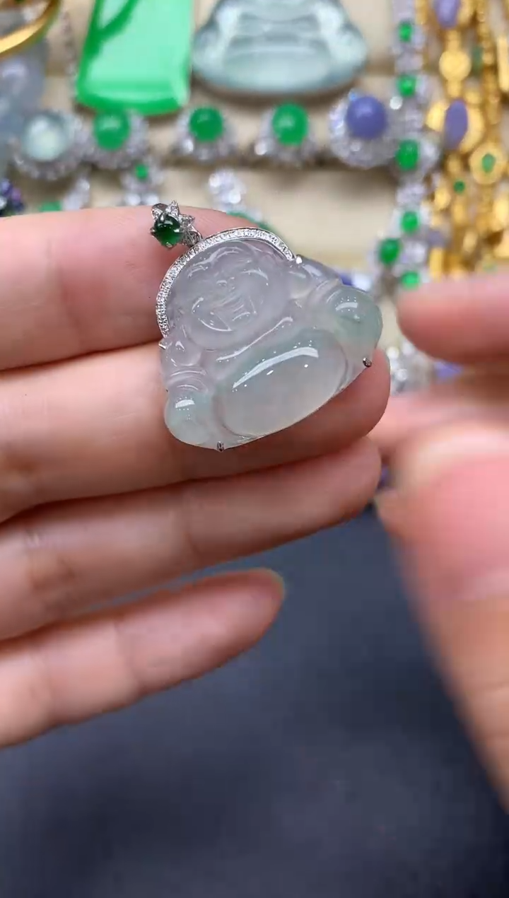 翡翠18K金镶嵌颈饰190中国好珍宝