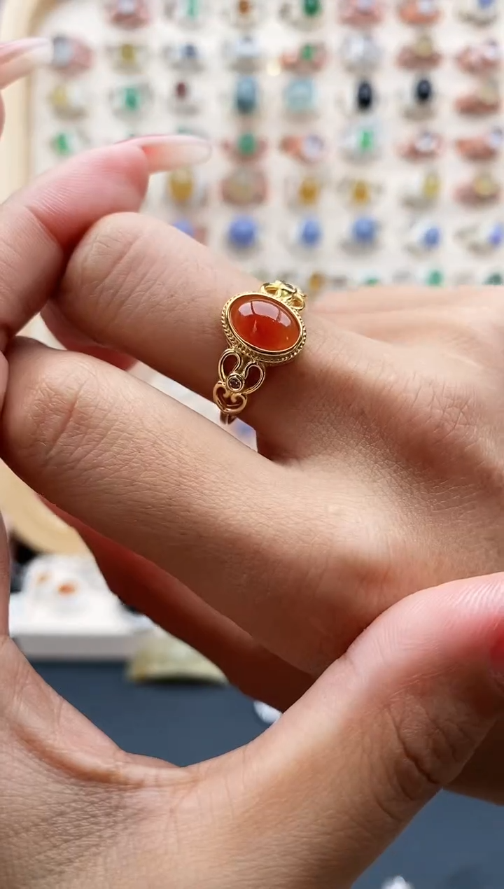 【闪购商品】翡翠戒指银S925镶嵌缅甸天然A货翡翠222  1+5