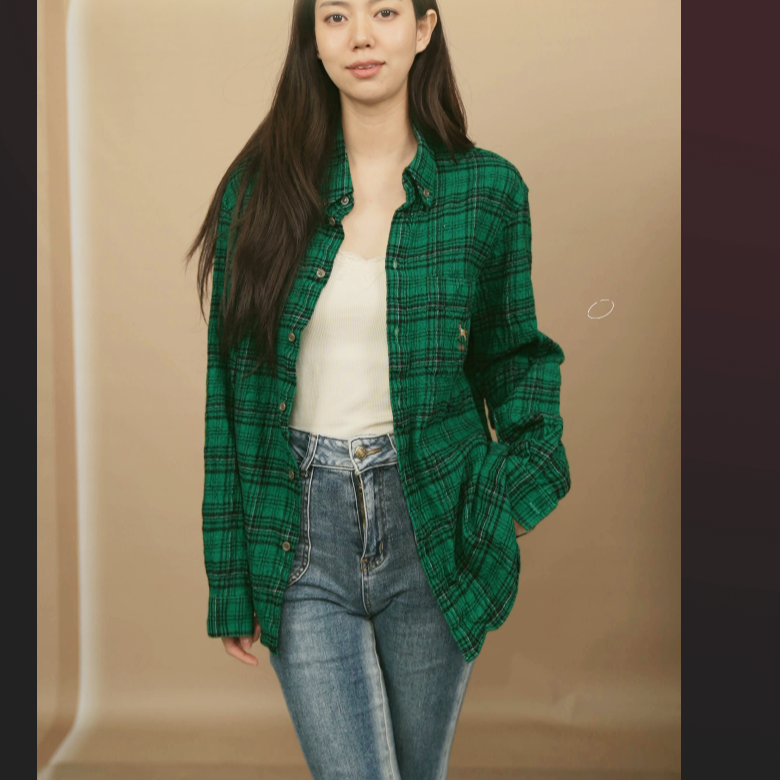 95新 GUCCI/古驰 格子衬衫48码绿色/250827WYYBY34