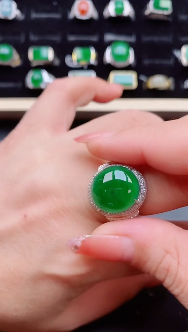 【闪购商品】翡翠戒指银S925镶嵌1212