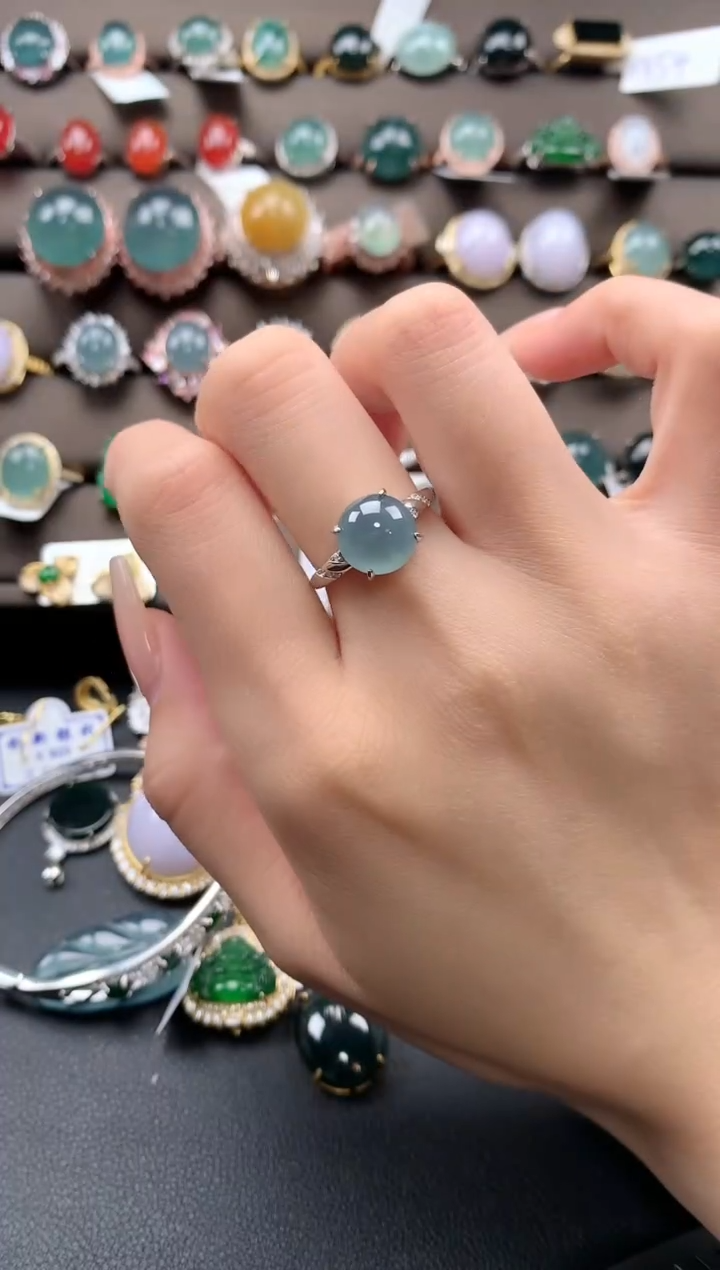 【闪购商品】翡翠戒指银S925镶嵌4324324