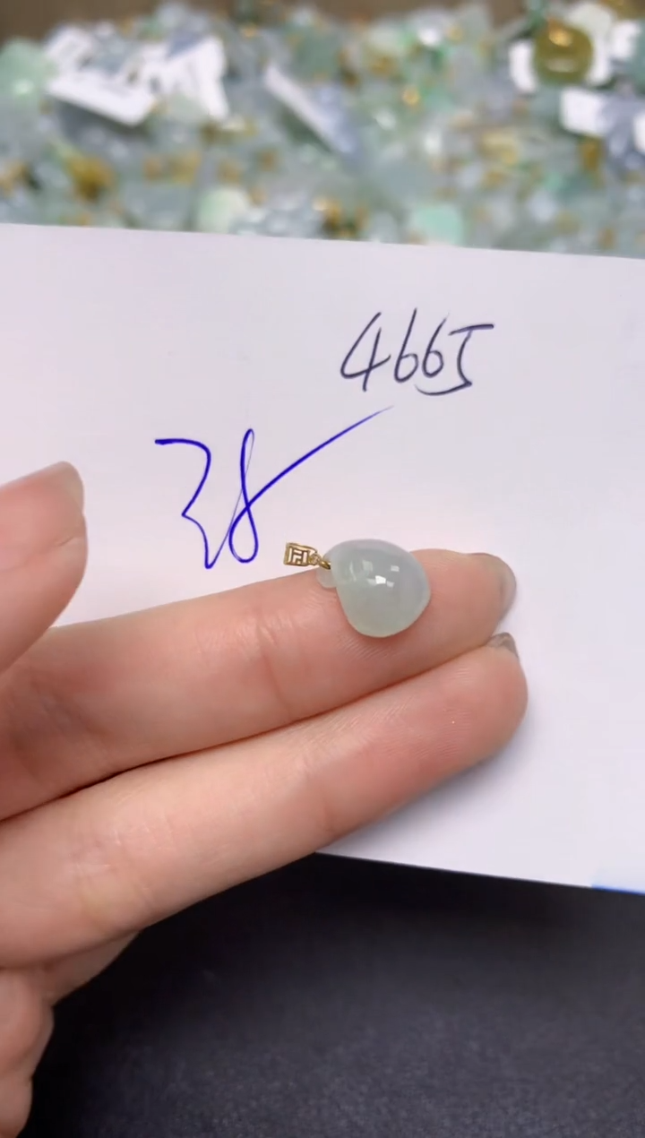 【闪购商品】翡翠颈饰18K金镶嵌天然翡翠A货