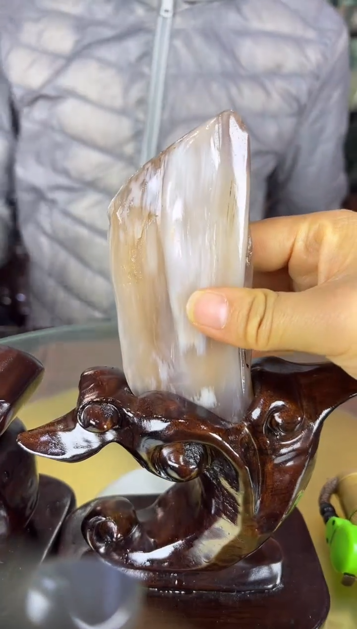 缅甸天然树化玉摆件