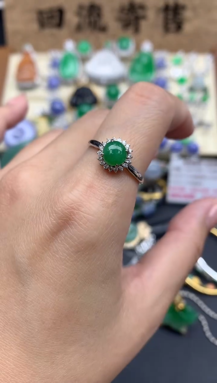 【闪购商品】翡翠戒指18K金镶嵌344-中国好珍宝