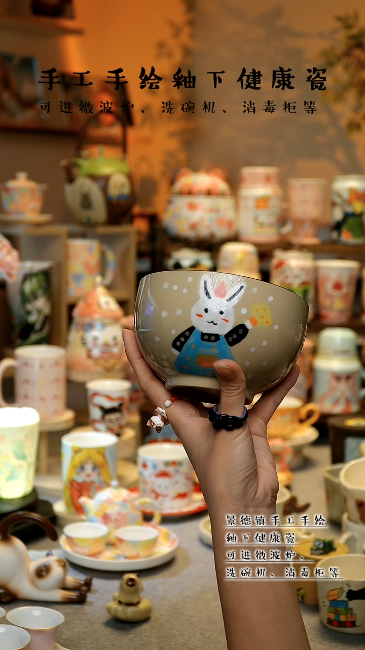 【闪购商品】杯陶瓷景德镇高温釉下彩&W1192