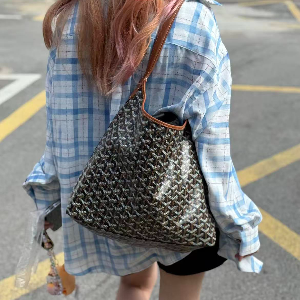 99新 Goyard 7姐专场/黑棕老花hobo