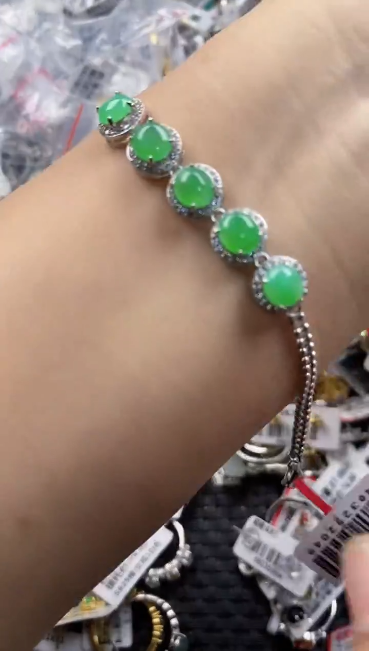 翡翠戒指银S925镶嵌4444    2