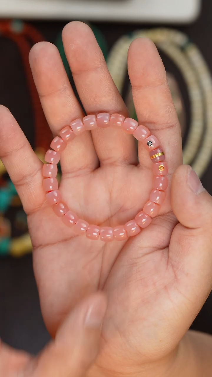 【闪购商品】玛瑙/玉髓手串未镶嵌粉糯手串