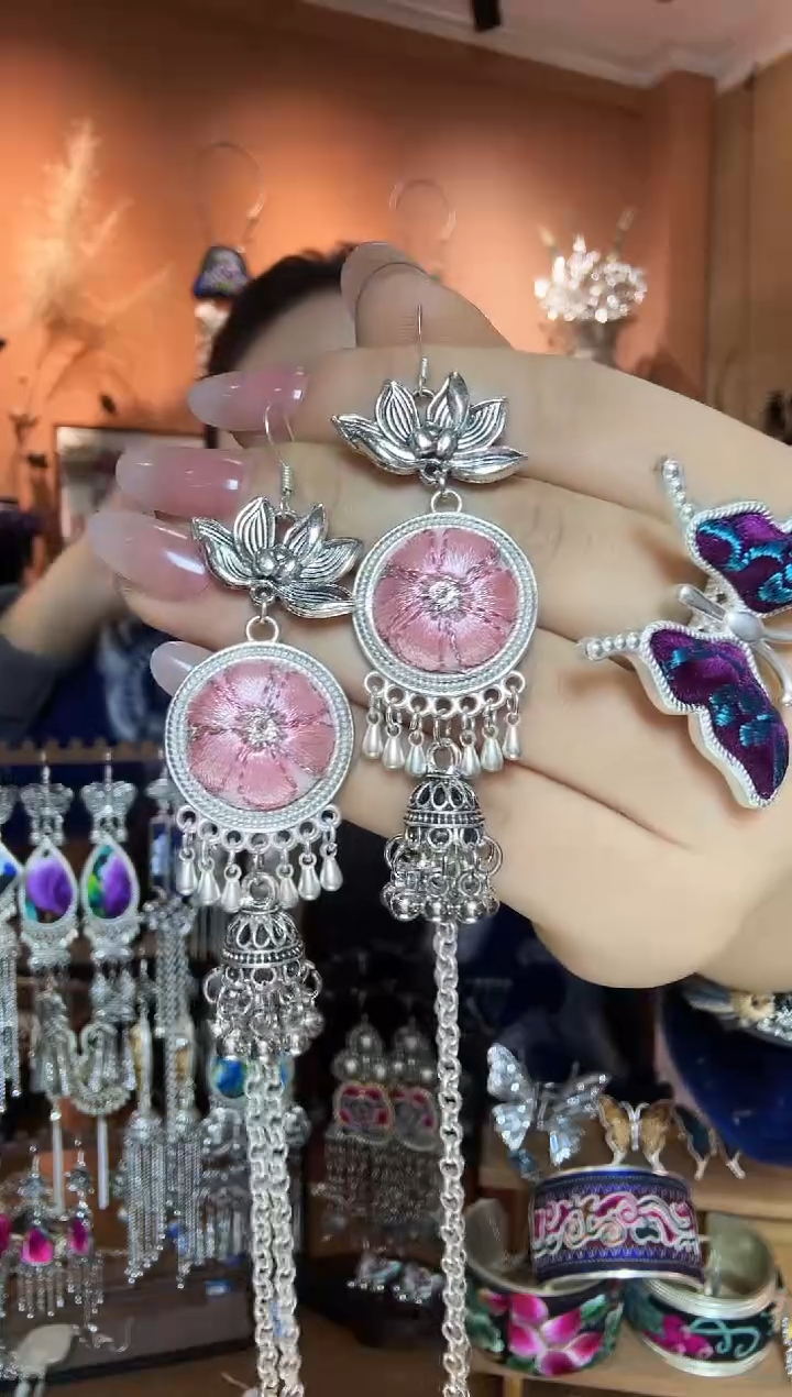 刺绣纯手工民族风耳环