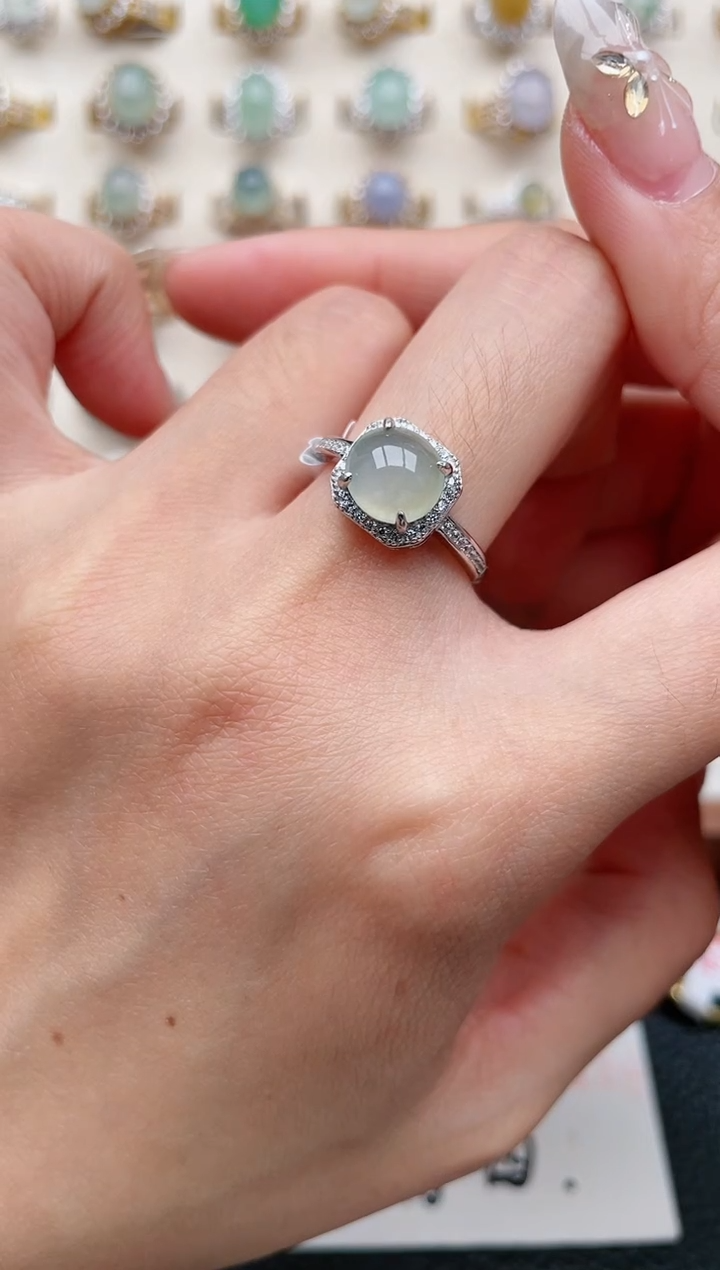 【闪购商品】翡翠戒指银S925镶嵌1111