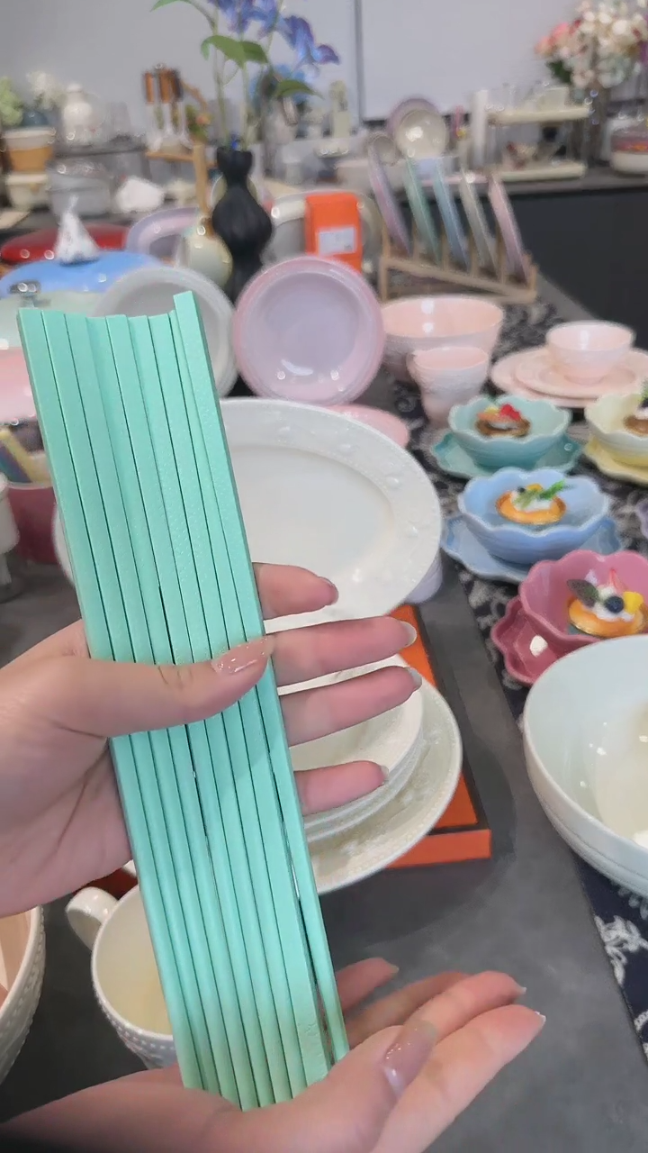 【闪购商品】瓷筷子SPS6双盒装-孔雀青