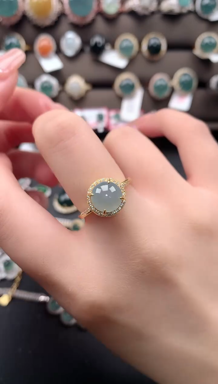 【闪购商品】翡翠戒指银S925镶嵌52141