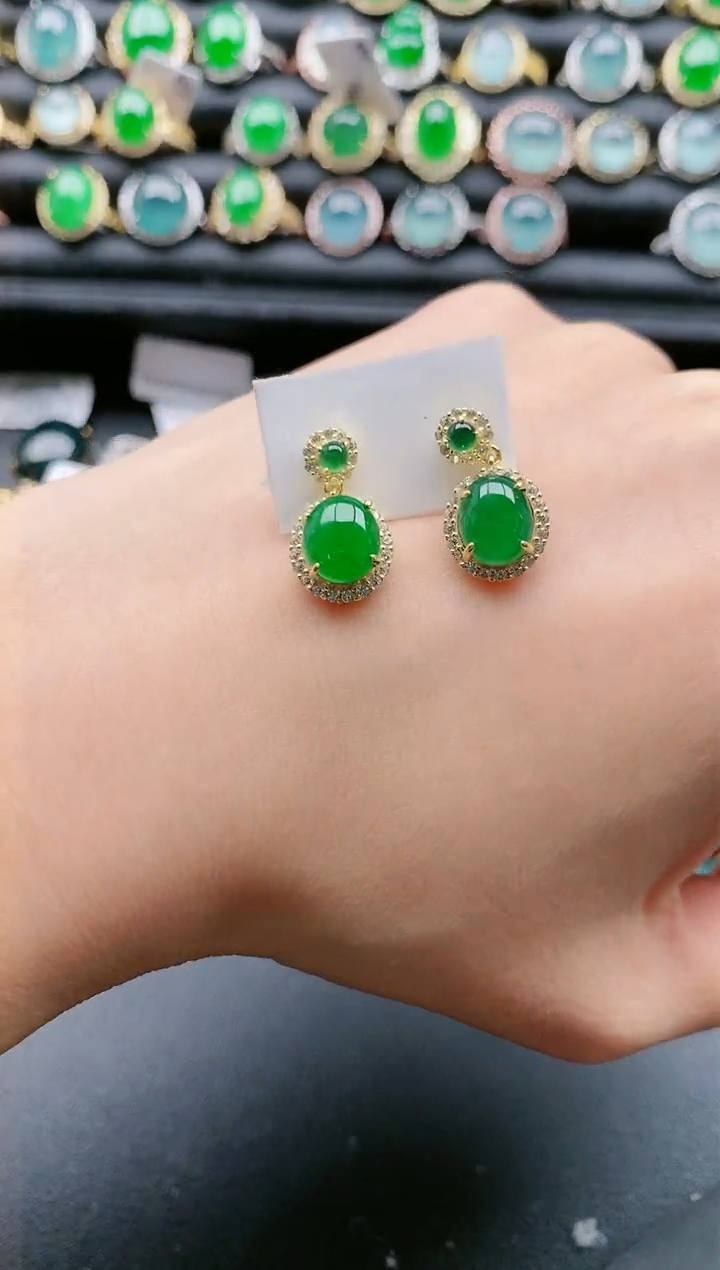 【闪购商品】翡翠戒指银S925镶嵌11111