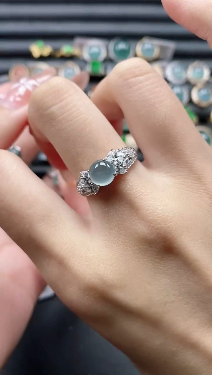 【闪购商品】翡翠戒指银S925镶嵌111111