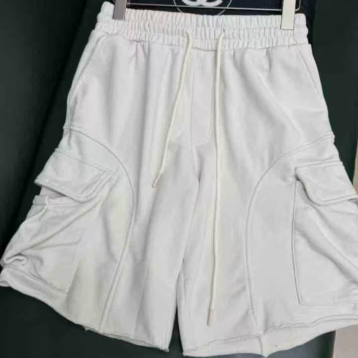 爆款美式复古多口袋松紧腰工装五分短裤女#90061『乐桃家』