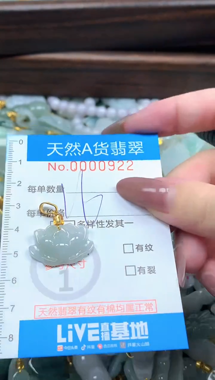颈饰未镶嵌翡翠净货挂件-0922