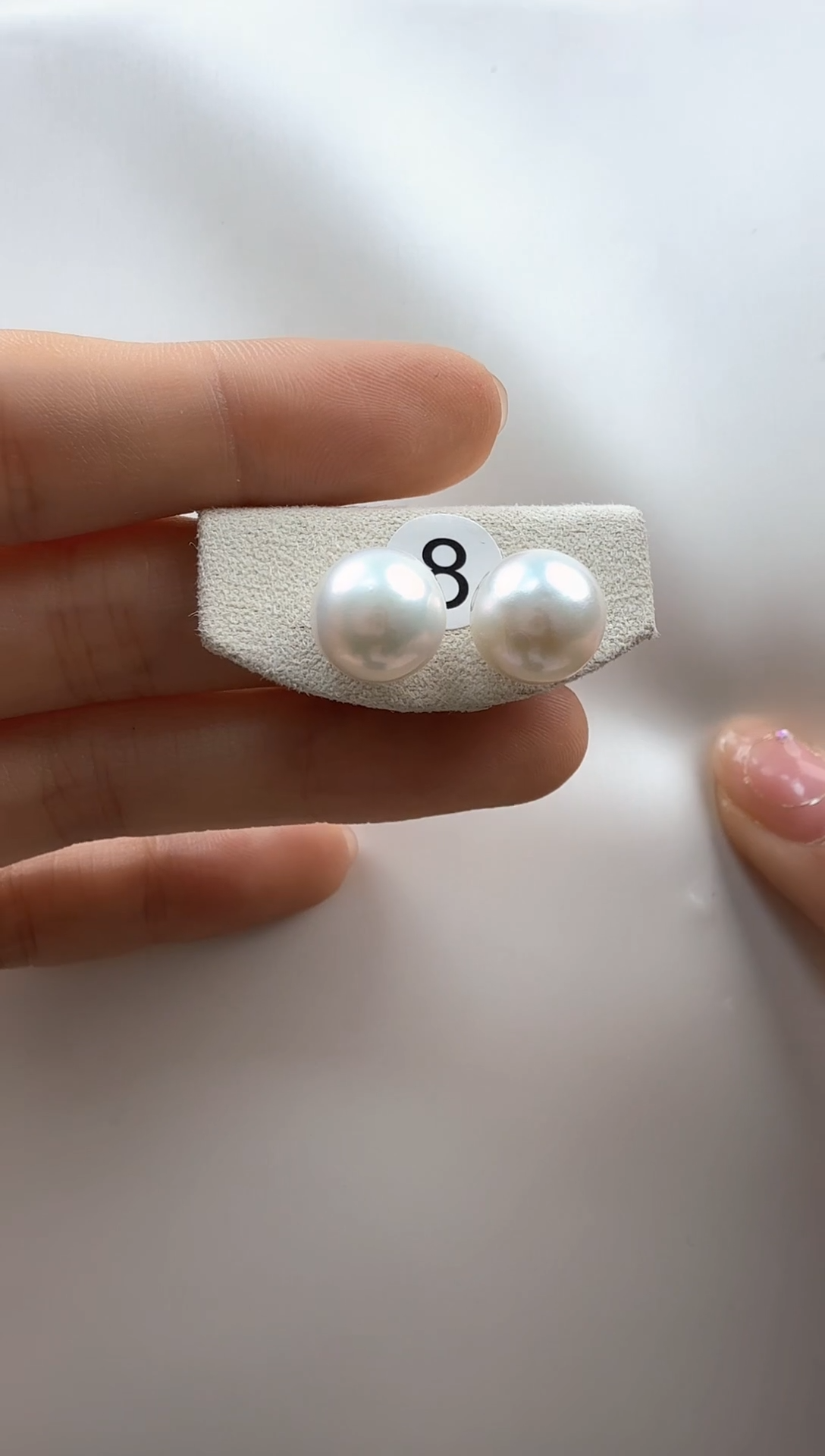 【闪购商品】淡水珍珠耳饰银S925镶嵌10-11mm淡水爱迪生素钉