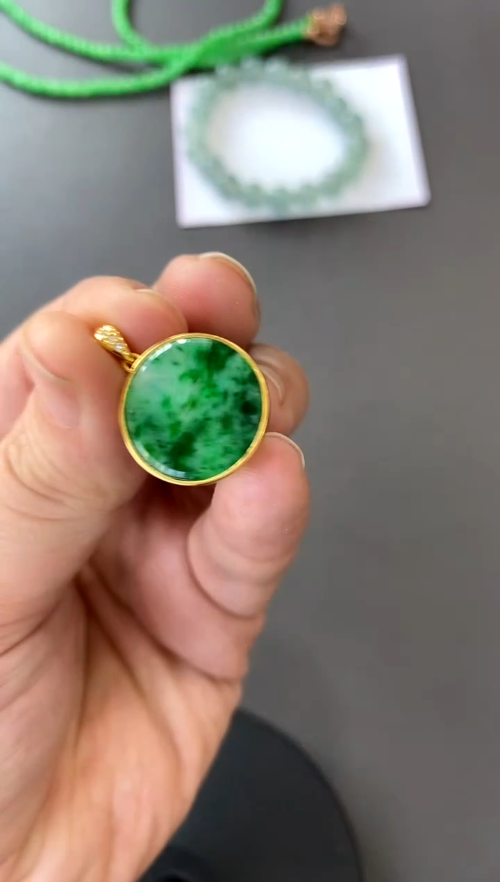 【闪购商品】翡翠颈饰银S925镀金镶嵌买断价