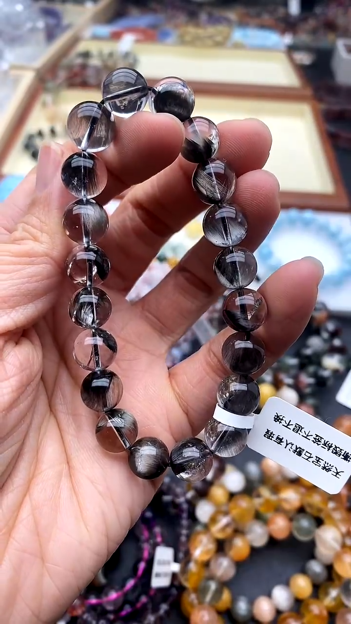 【闪购商品】水晶手链未镶嵌黑银钛10+