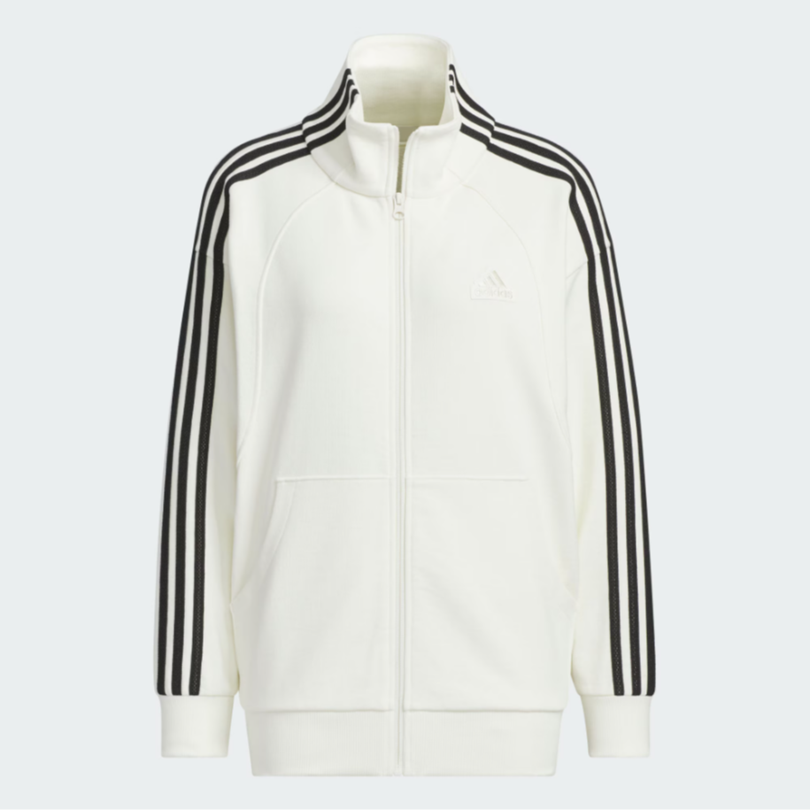 【滔搏联动】adidas阿迪2025秋季明星复古风条纹立领针织外套JN0760
