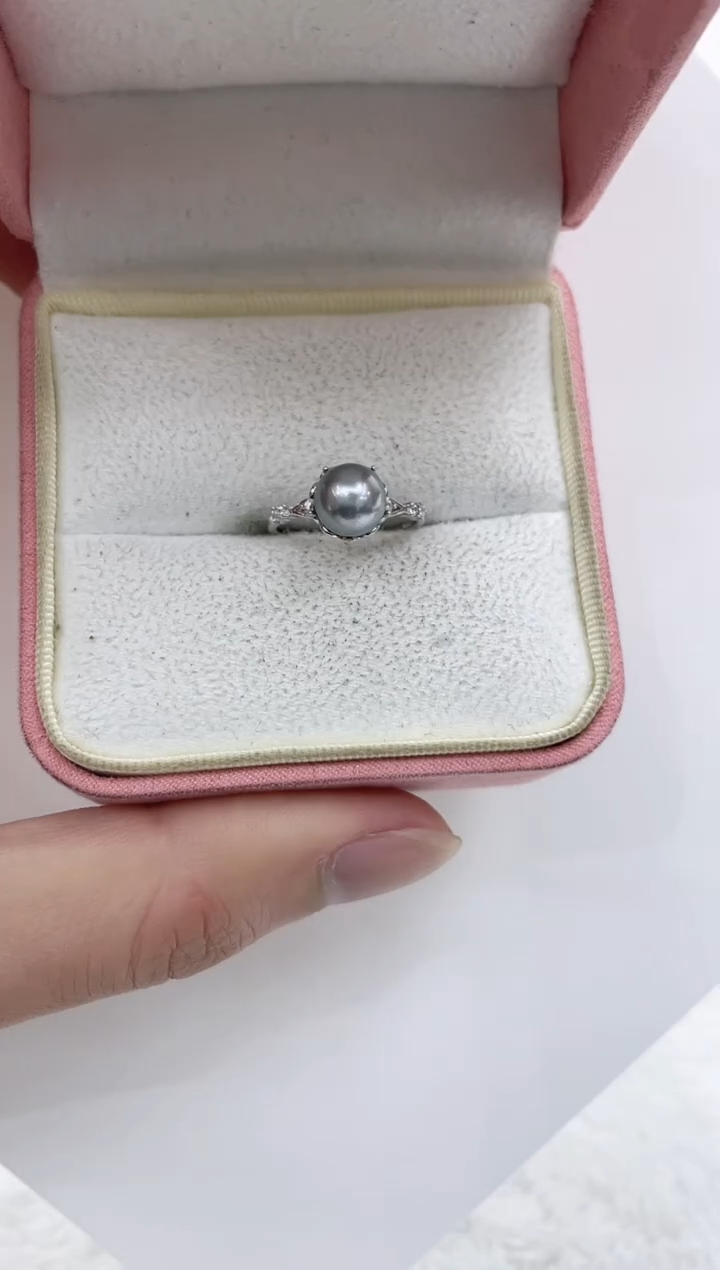 【闪购商品】海水珍珠戒指银S925镶嵌海水珍珠戒指