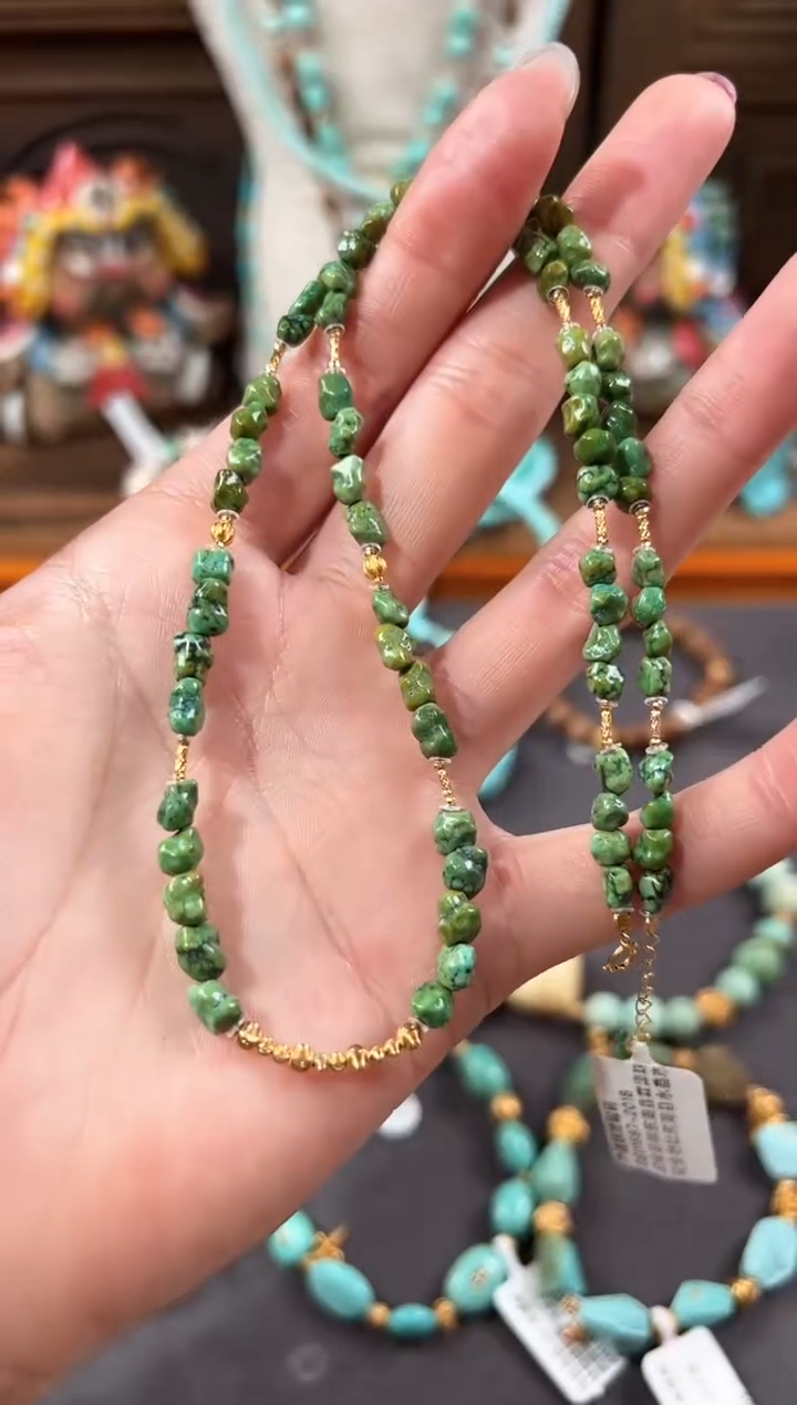 【闪购商品】绿松石颈饰18K金镶嵌绿松石项链