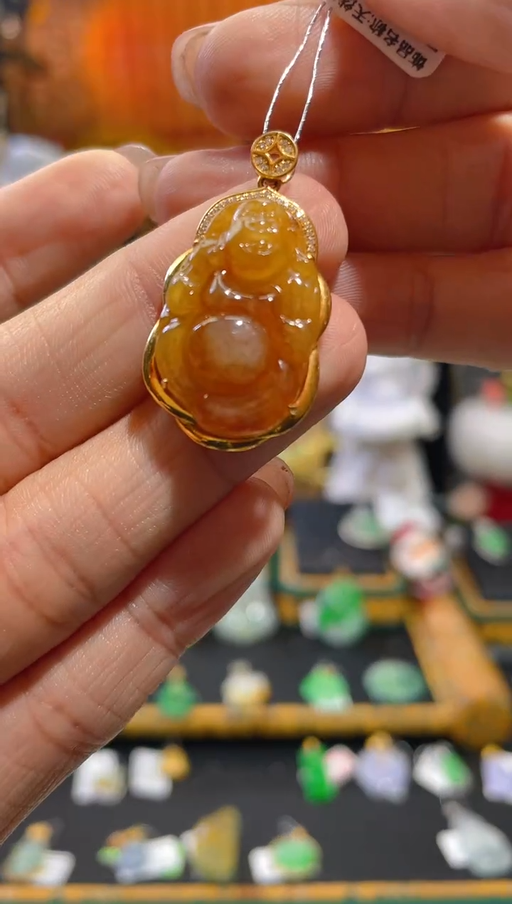 【闪购商品】翡翠颈饰18K金镶嵌假一赔三