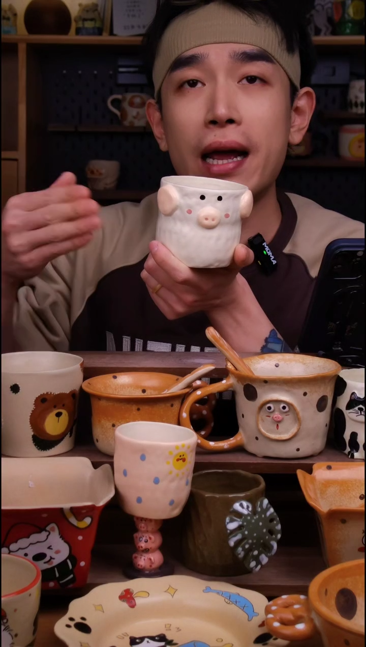 杯子陶景德镇可爱设计师款陶瓷