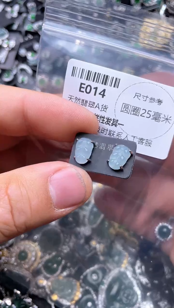 【闪购商品】翡翠颈饰未镶嵌E014耳钉