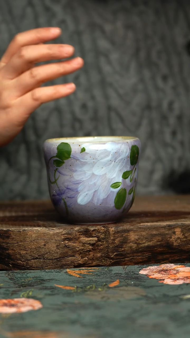【闪购商品】杯釉下彩手工手绘同款陶器