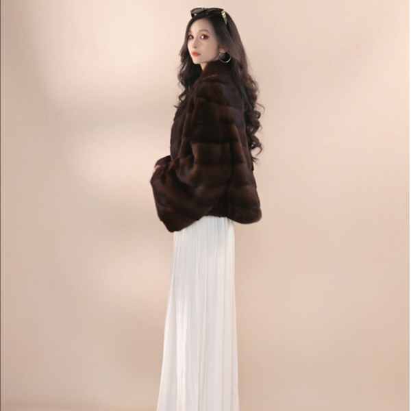 【慧慧】2025貂皮进口整貂天鹅绒品质皮草水貂外套女
